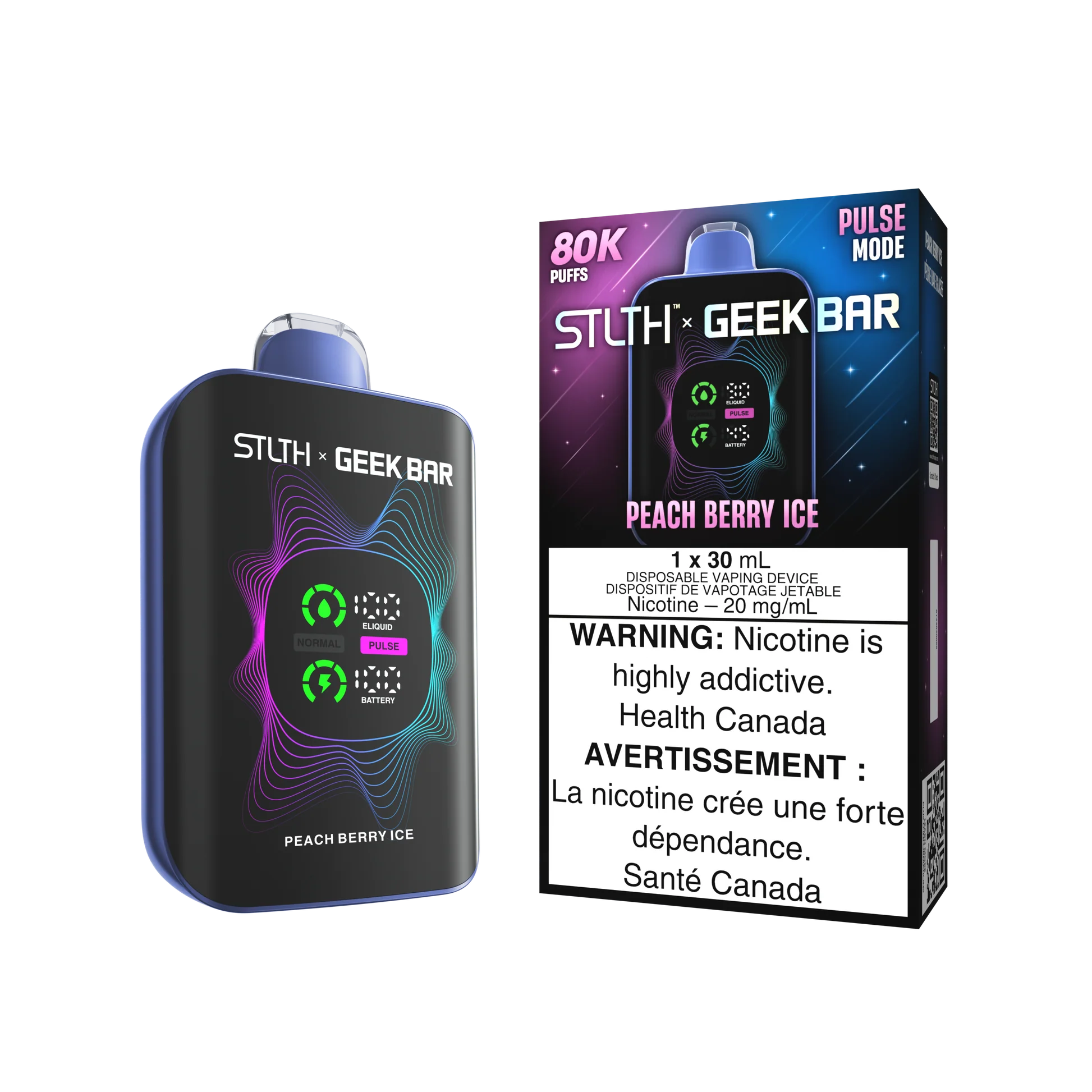 STLTH x Geek Bar 80k NIC Vapes - Peach Berry Ice