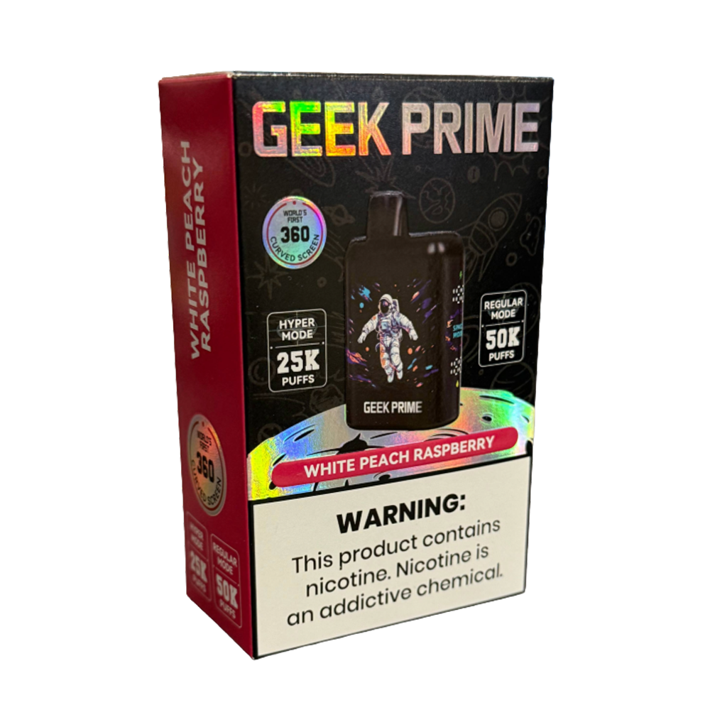 Product imageGeek Prime 50k Puff 50mg - White Peach Raspberry