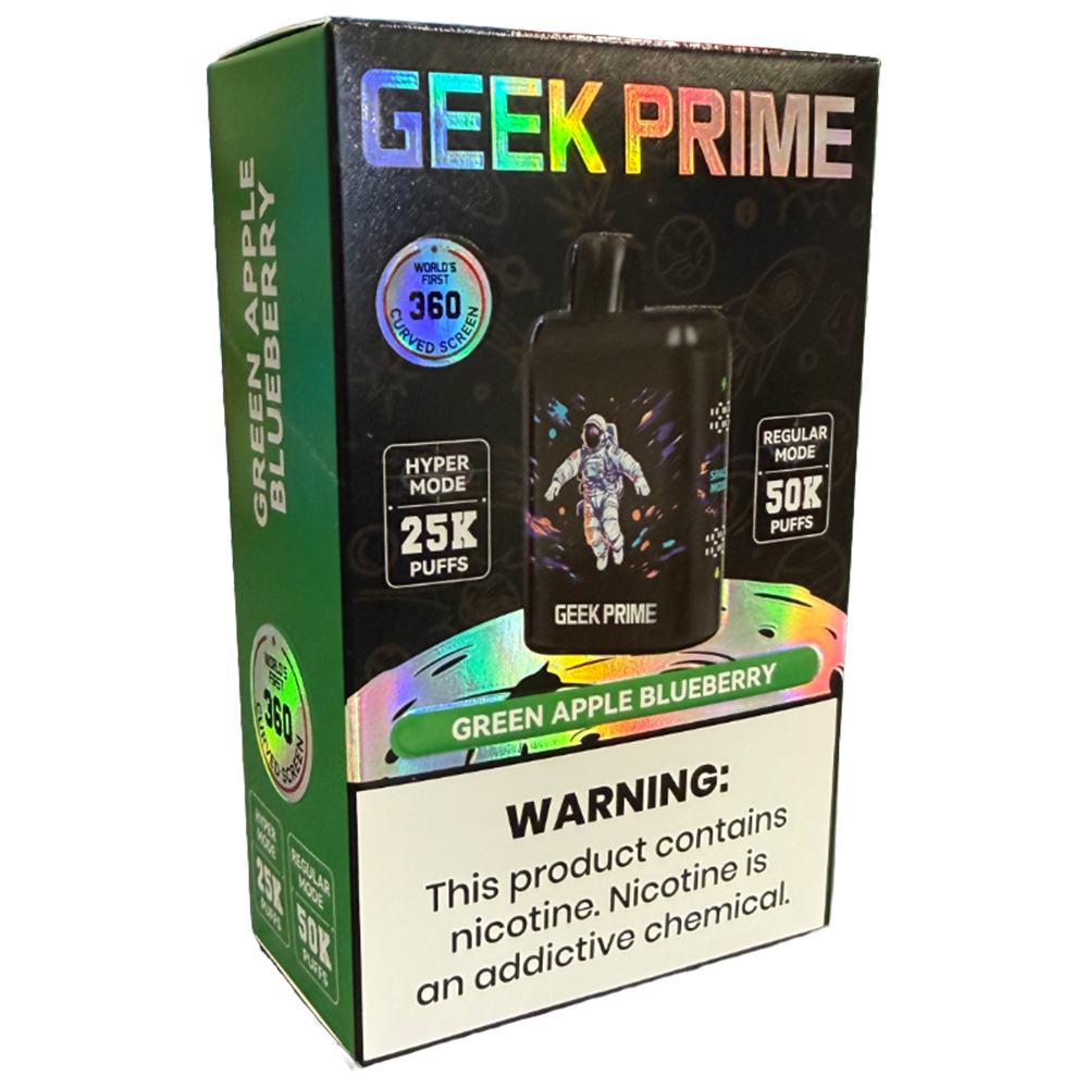 Product imageGeek Prime 50k Puff 50mg - Green Apple Blueberry