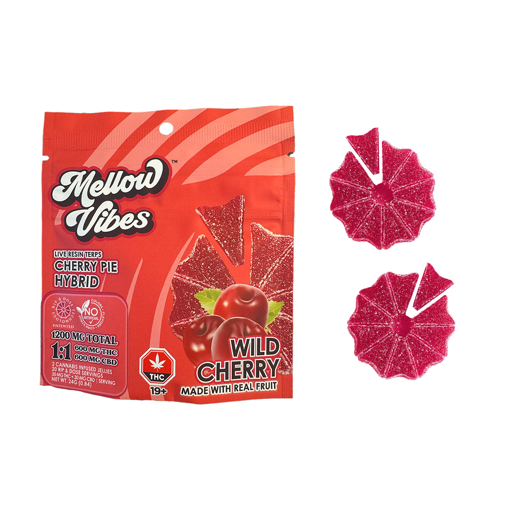 Mellow Vibes Live Resin Gummies - 1200mg 1:1