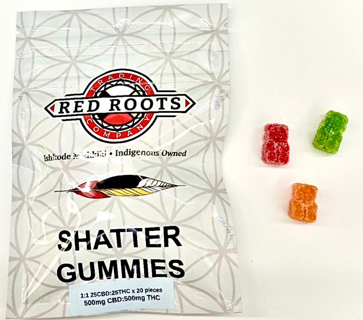 Red Roots Shatter Gummies 1:1 1000mg
